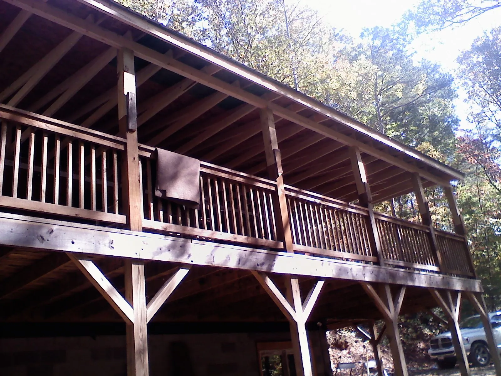 Timber framing under a new elevated porch and deck — Roof Leak Repair in Scottsboro by Roofing Brothers